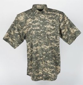 Adult Unisex Digital Camouflage Hunting Shirt Short Sleeves